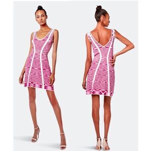 AS by DF St. Tropez Knit Deep V Neck Line Fit-&-Flare Mini Dress Size Medium NEW